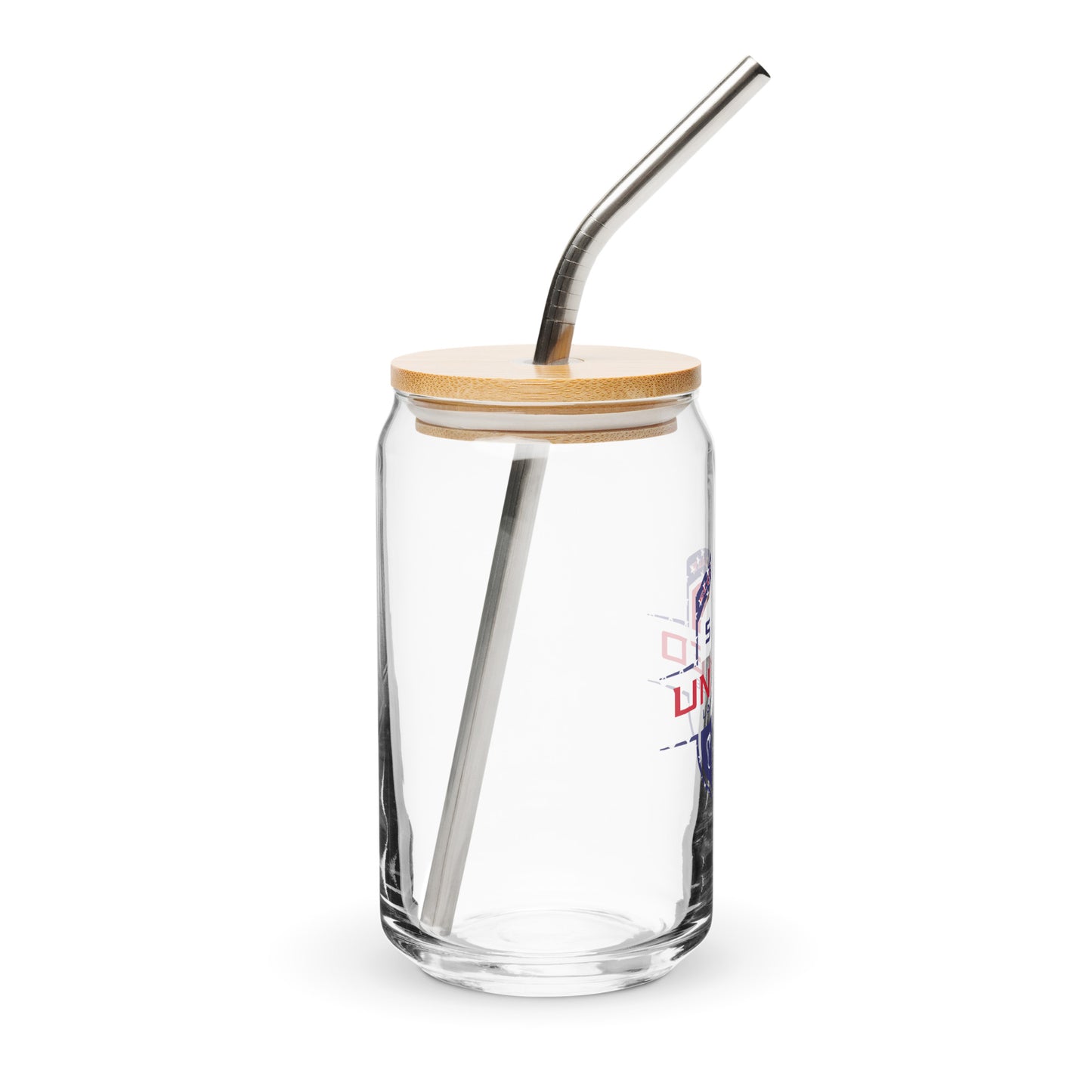 United Lacrosse USA Can-Shaped Glass w/ Lid & Straw (16 oz)