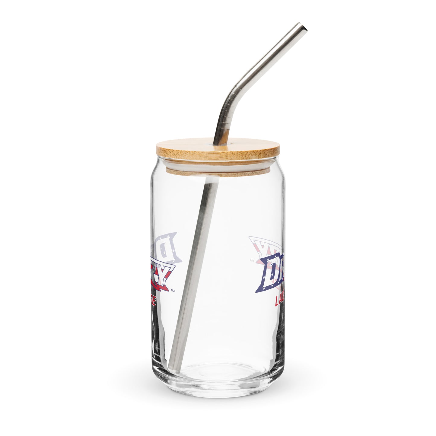Drury Lacrosse Can-Shaped Glass w/ Lid & Straw (16 oz)