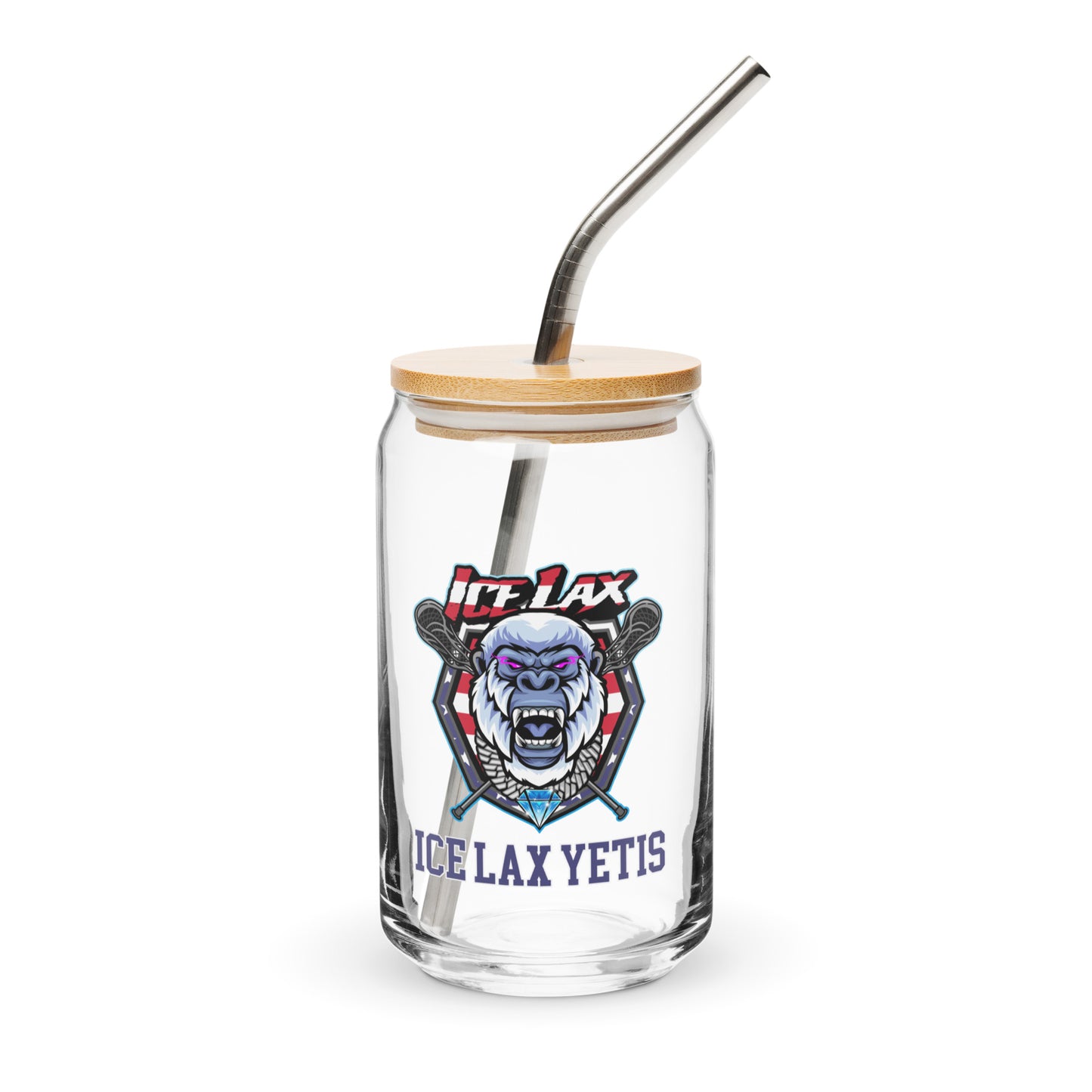 ICE LAX Can-Shaped Glass w/ Lid & Straw (16 oz)
