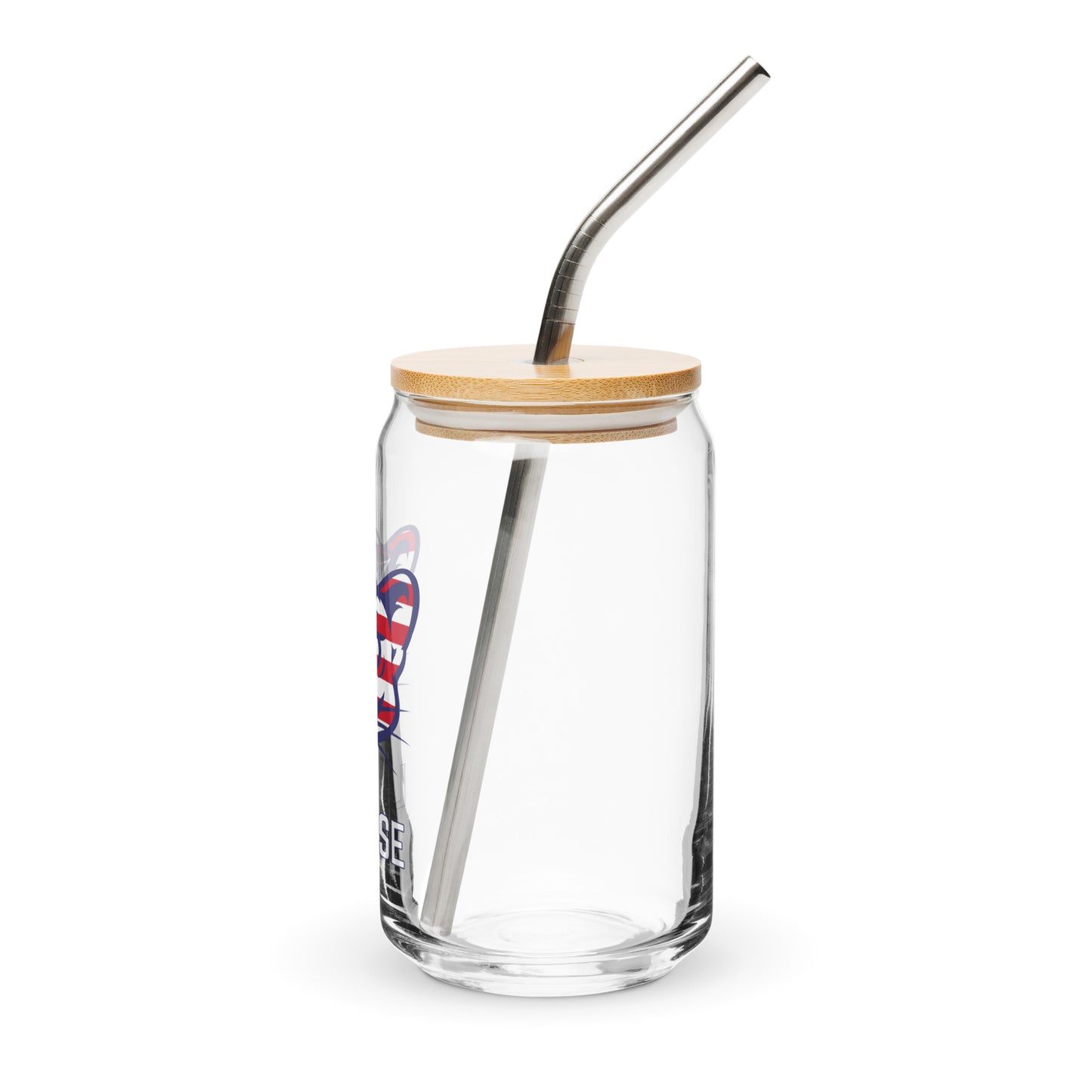 Evergreen Lacrosse USA Can-Shaped Glass w/ Lid & Straw (16 oz)