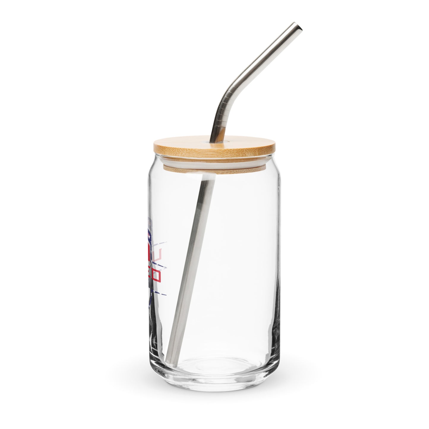 United Lacrosse USA Can-Shaped Glass w/ Lid & Straw (16 oz)