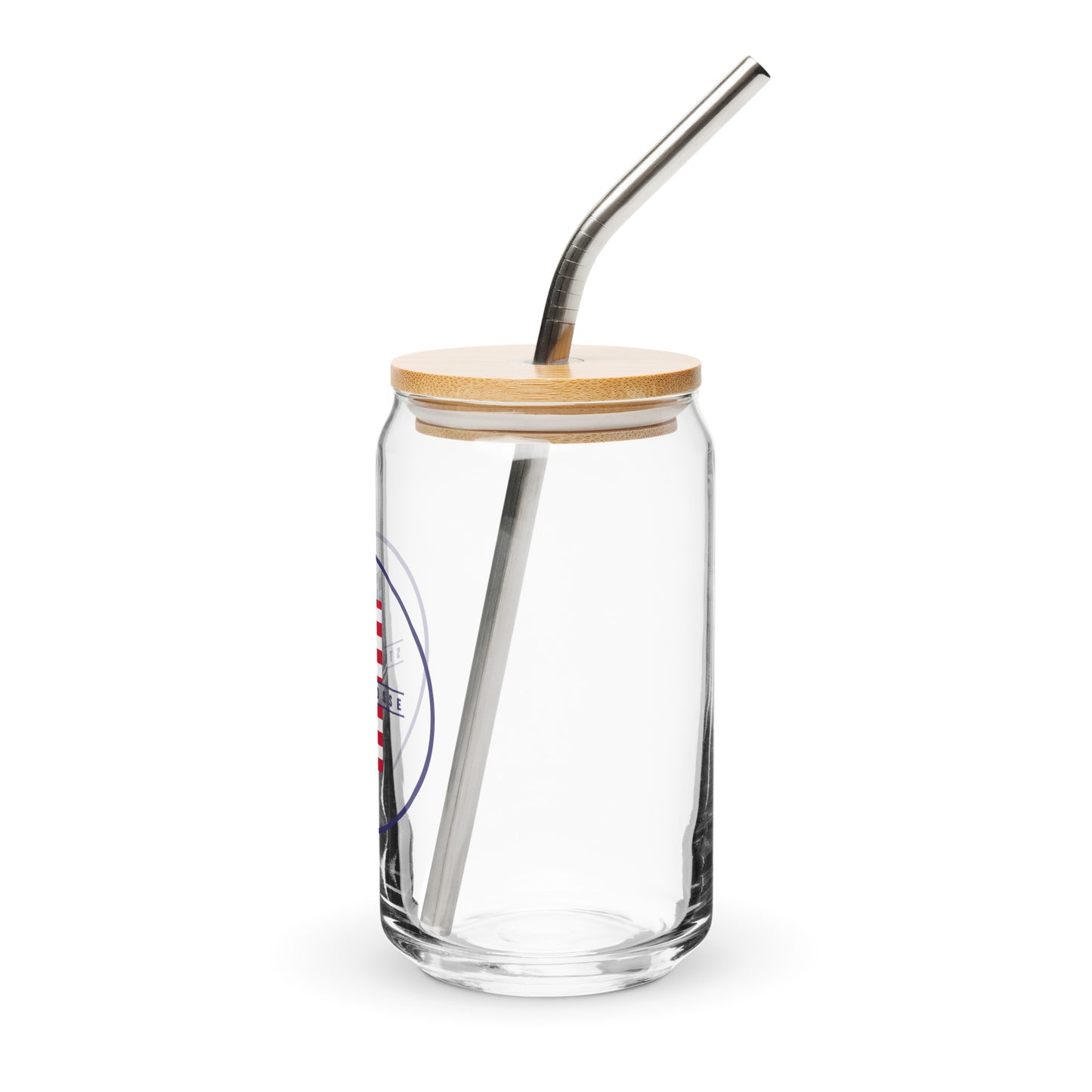 51 Stars Lacrosse Can-Shaped Glass w/ Lid & Straw (16 oz)