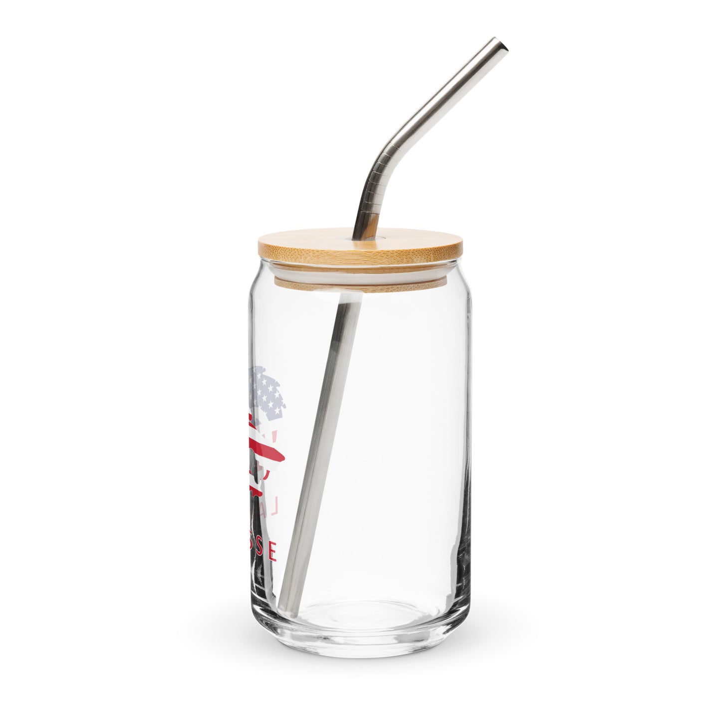 Timberline Lacrosse Can-Shaped Glass w/ Lid & Straw (16 oz)