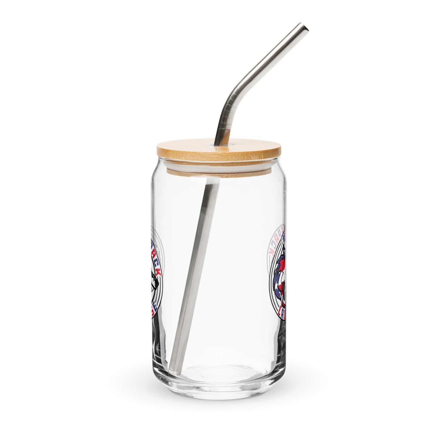 Wolfpack Lacrosse Can-Shaped Glass w/ Lid & Straw (16 oz)