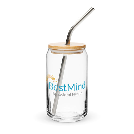 BestMind Can-Shaped Glass w/ Lid & Straw (16 oz)