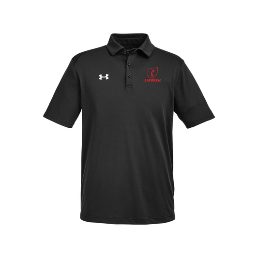 Adult University of Cincinnati Lacrosse Under Armour Tech Polo - Black - Front