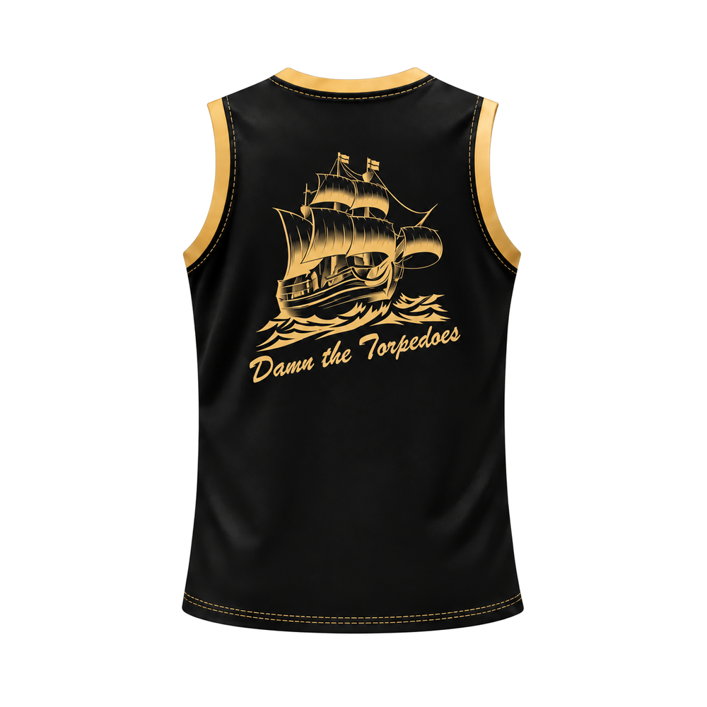 Commodores reversible pinnie — black back