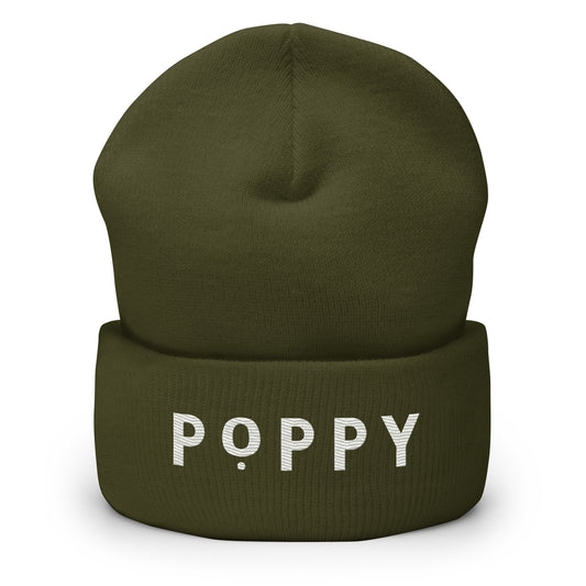 Poppy Flowers Cuffed Beanie