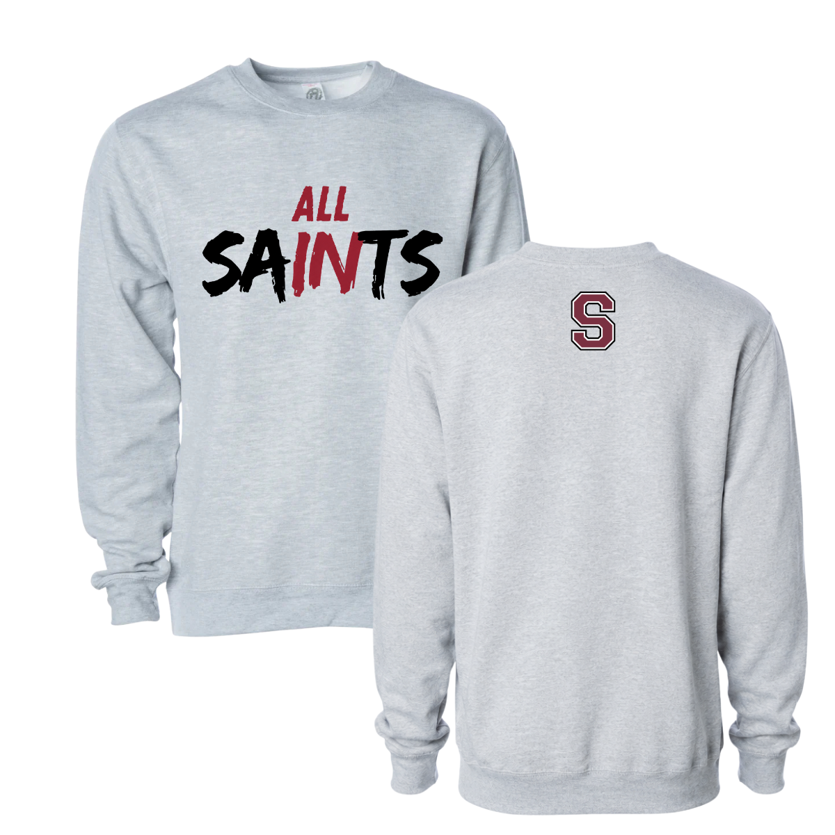 All Saints Crewneck Sweatshirt — Youth Grey Heather
