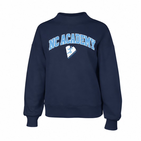NC Academy women’s mock-neck sweatshirt — navy