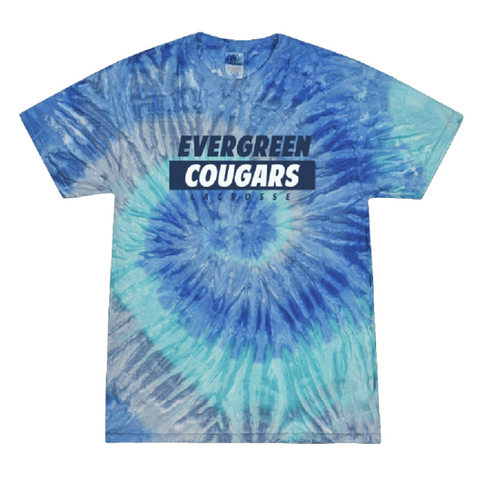 Adult Evergreen Cougars Lacrosse Tie Dye Shirt