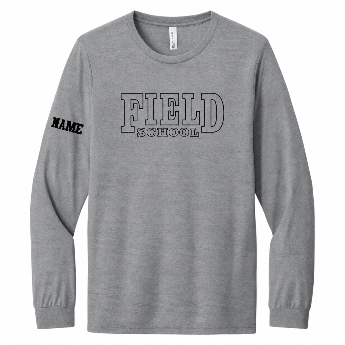 Personalizable - Youth The Field School Bella + Canvas Heavyweight Long Sleeve Tee