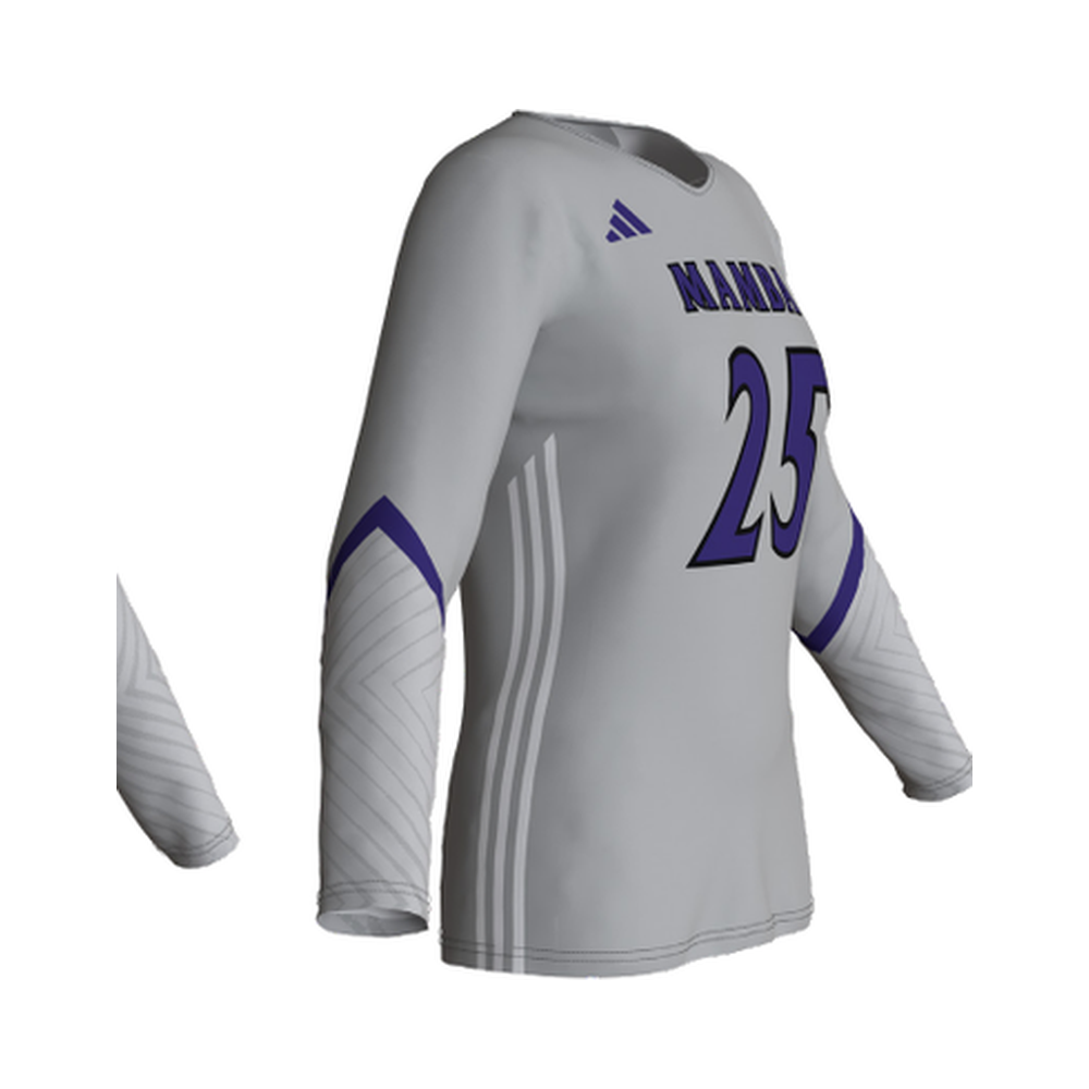 Grey Adidas Long Sleeve Jersey (Libero) — angled view