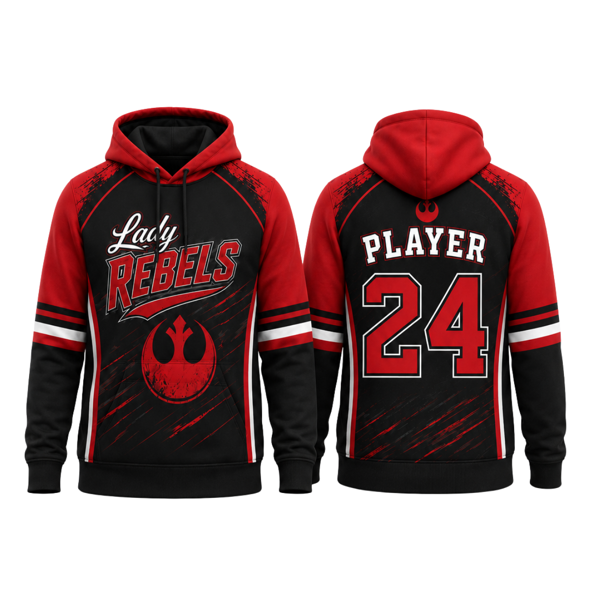 Secondslide Sublimated Hoodie - Player player personalization mockup