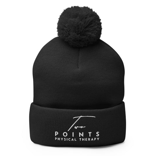 Two Points Physical Therapy Pom-Pom Beanie
