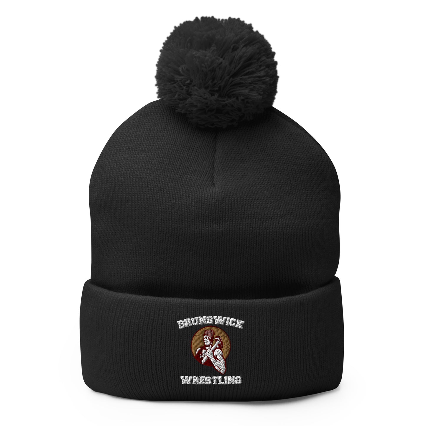 Brunswick Wrestling Pom Pom Beanie
