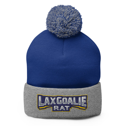 Lax Goalie Rat Pom-Pom Beanie