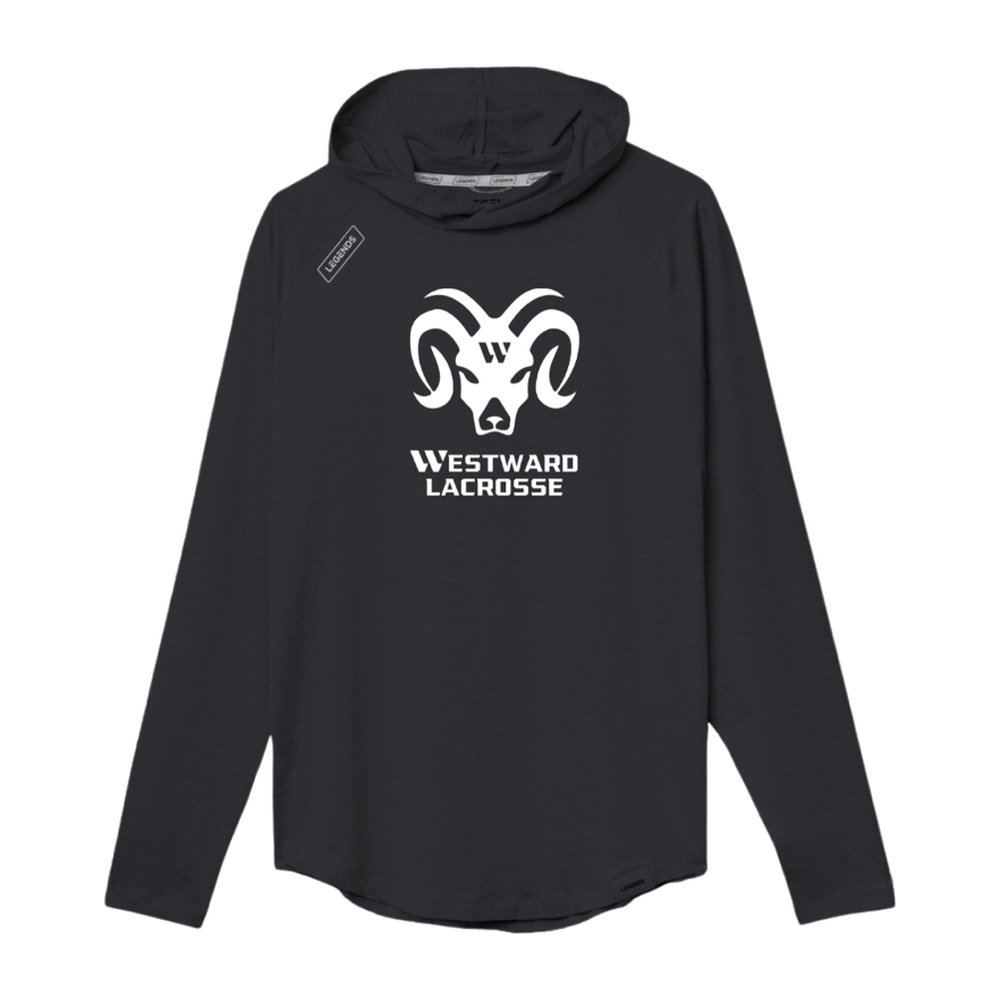 Adult Westward Lacrosse Legends Team Tech LS Hoodie — Black
