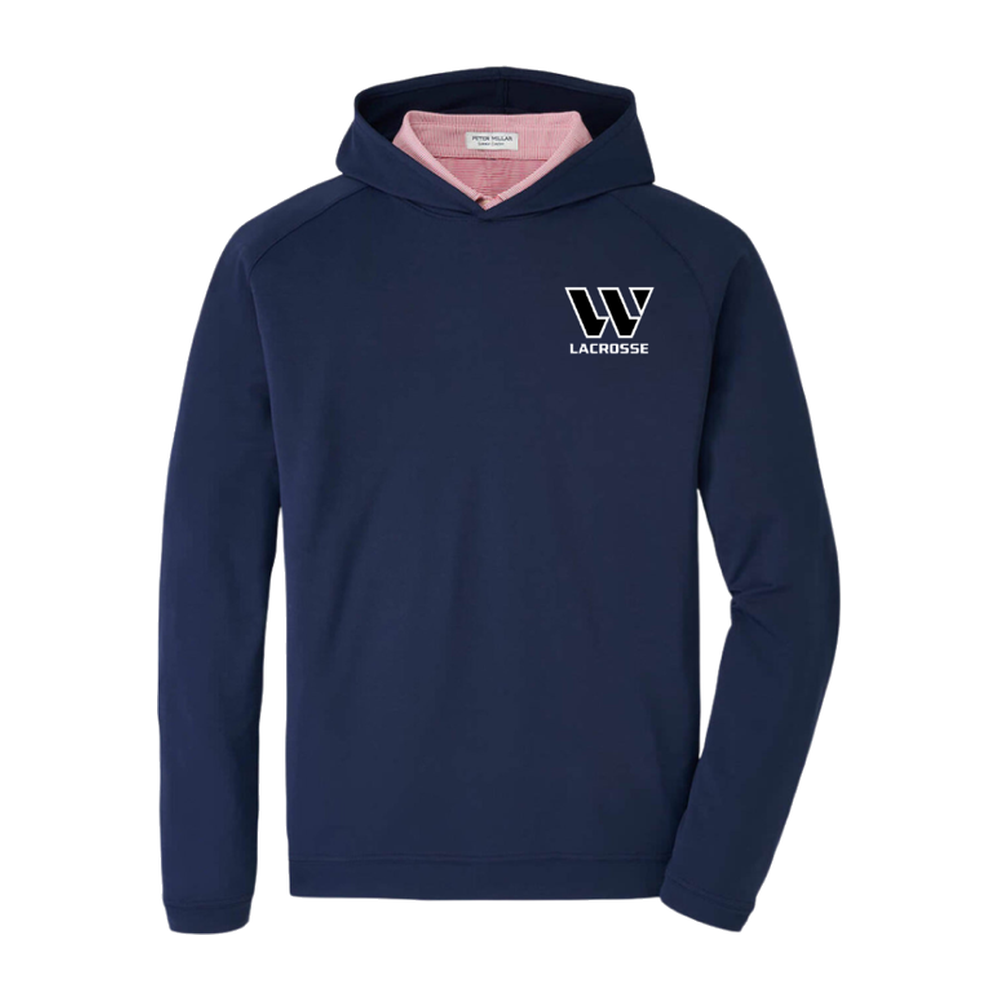 Adult Westward Lacrosse Peter Millar Pine Performance Hoodie — Navy