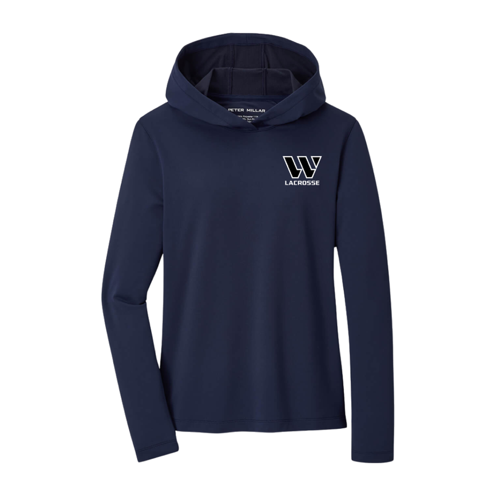 Women's Westward Lacrosse Peter Millar Pine Performance Hoodie — Navy