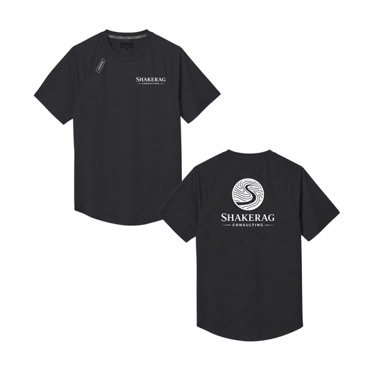 Legends Men's Team Tech Short Sleeve Tee in Black with white Shakerag chest and back logos