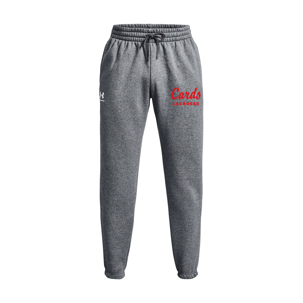 Pitch Grey Under Armour Men's Icon Fleece Joggers with Cards Lacrosse script