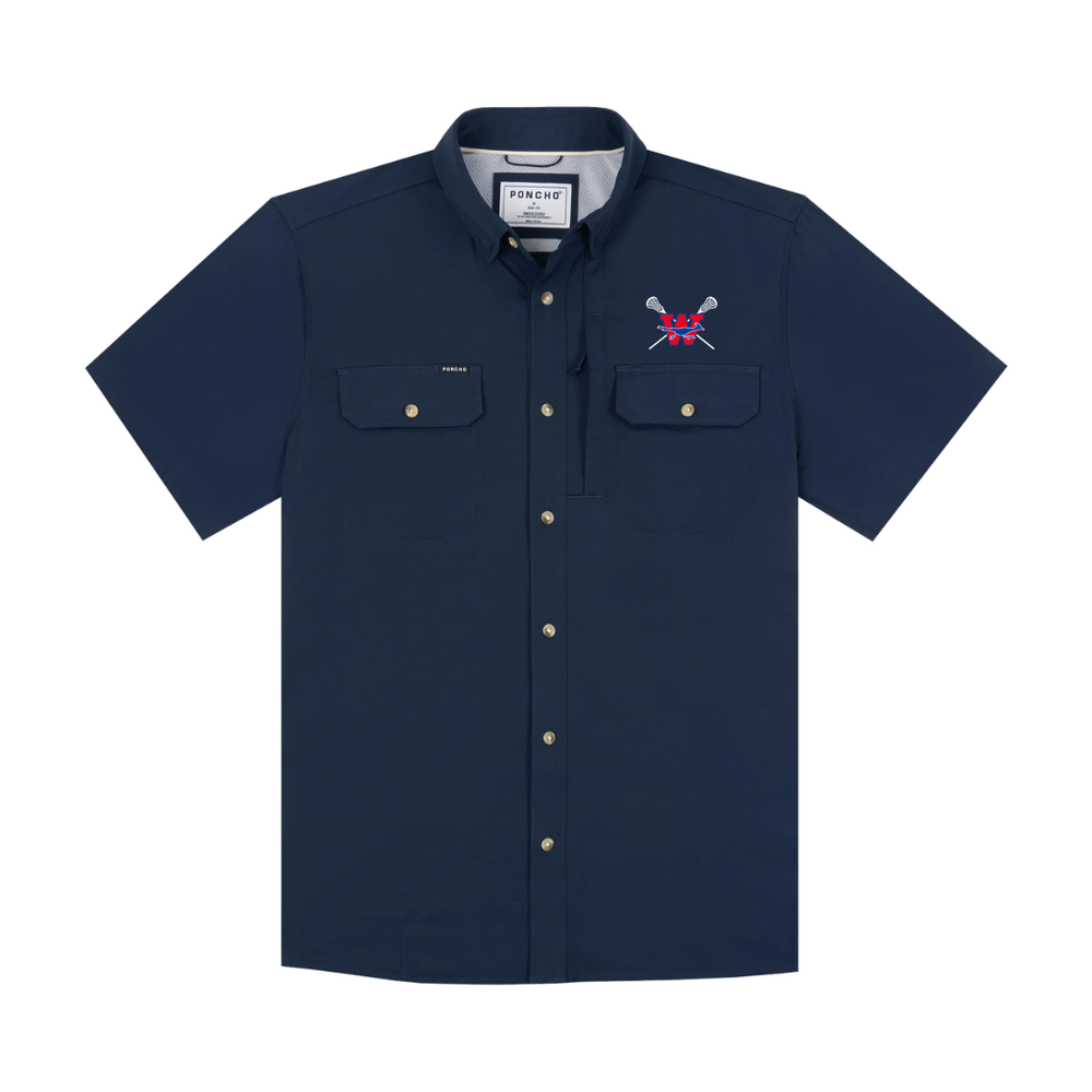 Poncho Original Short-Sleeve Shirt — Navy with approved Westlake Lacrosse decoration