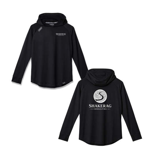 Legends Men's Team Ultra Hoodie in Black with white Shakerag chest and back logos