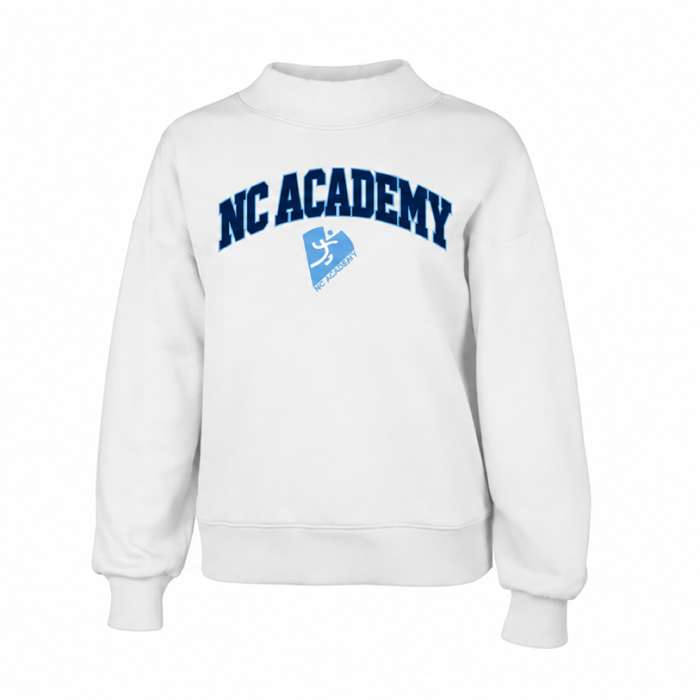 NC Academy women’s mock-neck sweatshirt — white