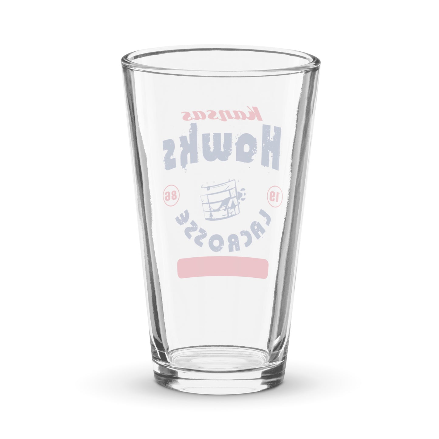 KU Club Lacrosse Pint Glass