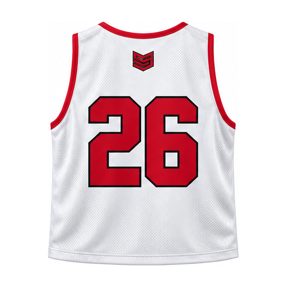 Stealth Lacrosse reversible pinnie, white side back with player number