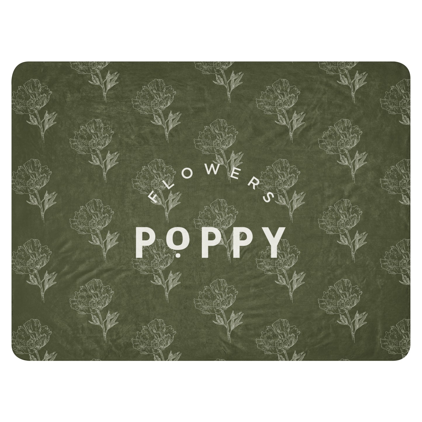 Poppy Flowers Sherpa Blanket