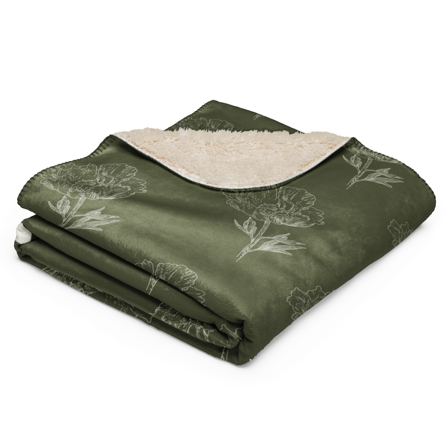 Poppy Flowers Sherpa Blanket