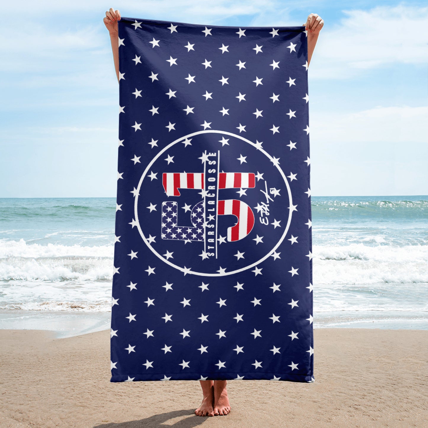51 Stars Lacrosse Beach Towel