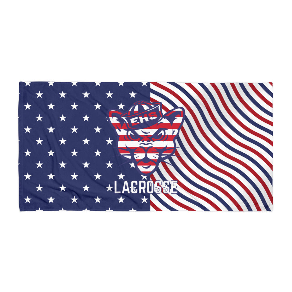 Evergreen Lacrosse USA Beach Towel