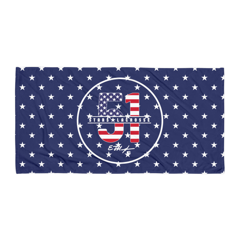 51 Stars Lacrosse Beach Towel