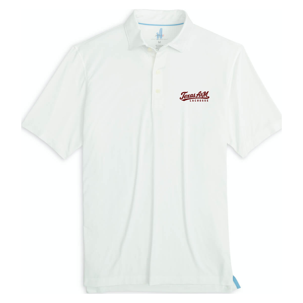 Texas A&M Lacrosse Johnnie-O Huron Heathered Polo - White
