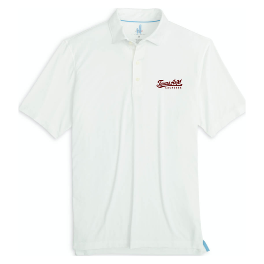 Texas A&M Lacrosse Johnnie-O Huron Heathered Polo - White