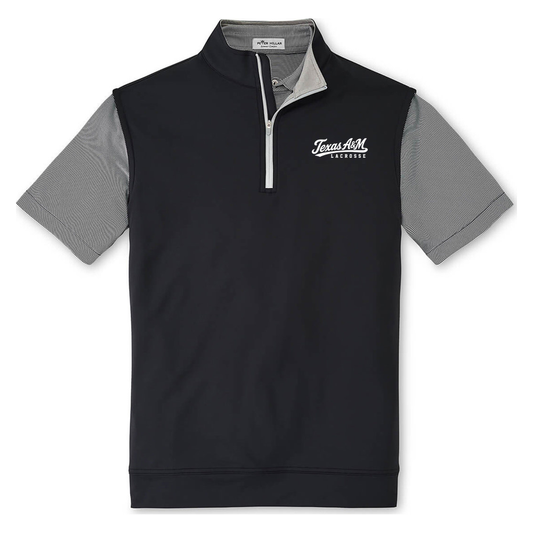 Texas A&M Lacrosse Peter Millar Galway Quarter-Zip Vest - Black