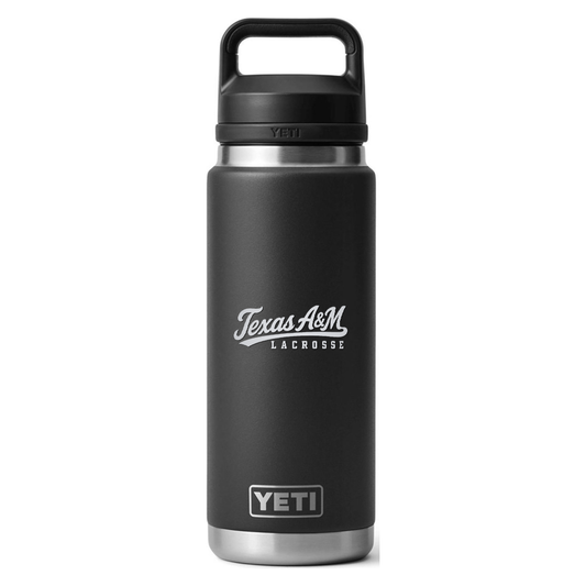 Texas A&M Lacrosse YETI Rambler 26 oz Chug Bottle - Black