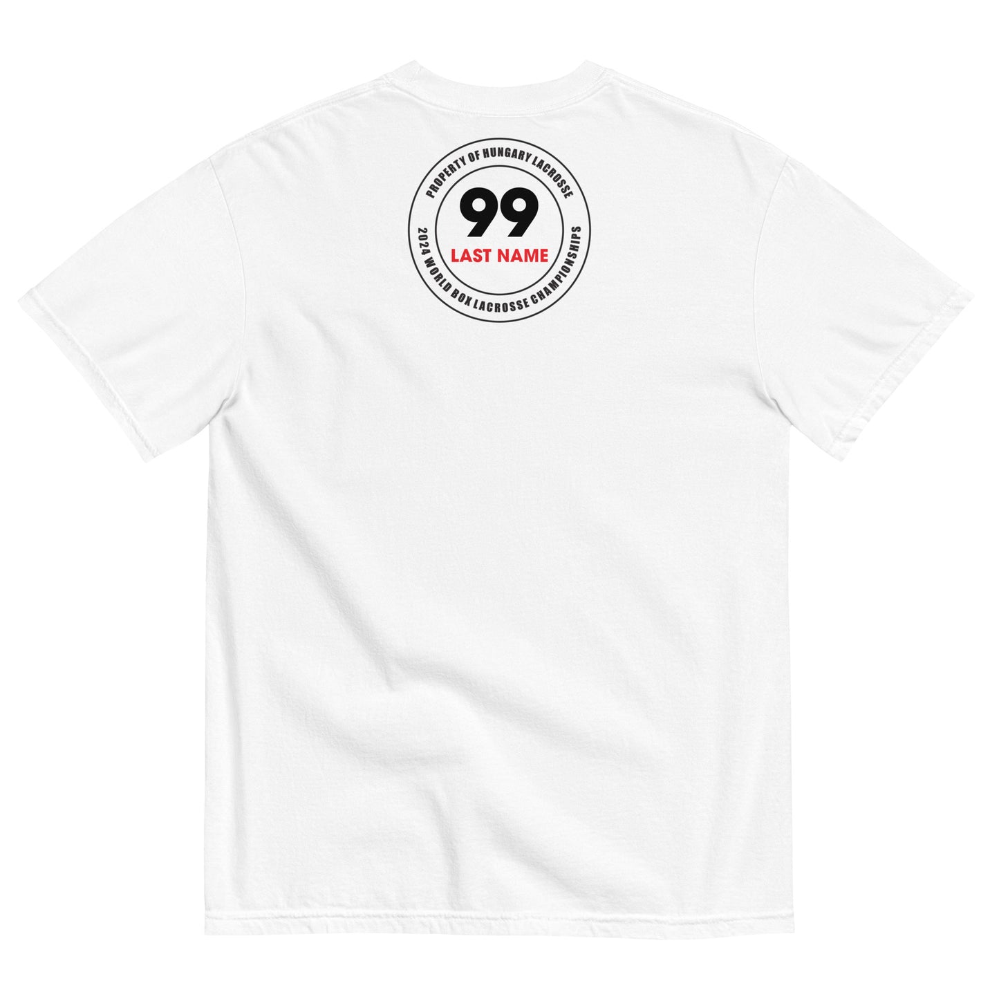 Adult Hungary Box Lacrosse 2024 Worlds T-Shirt - Personalized