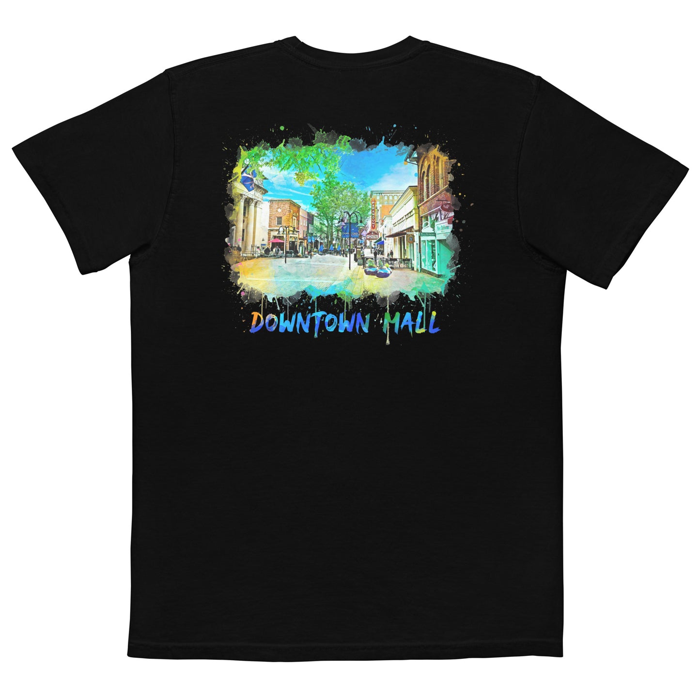Adult Charlottesville Downtown Mall Pocket Tee (Front & Back)