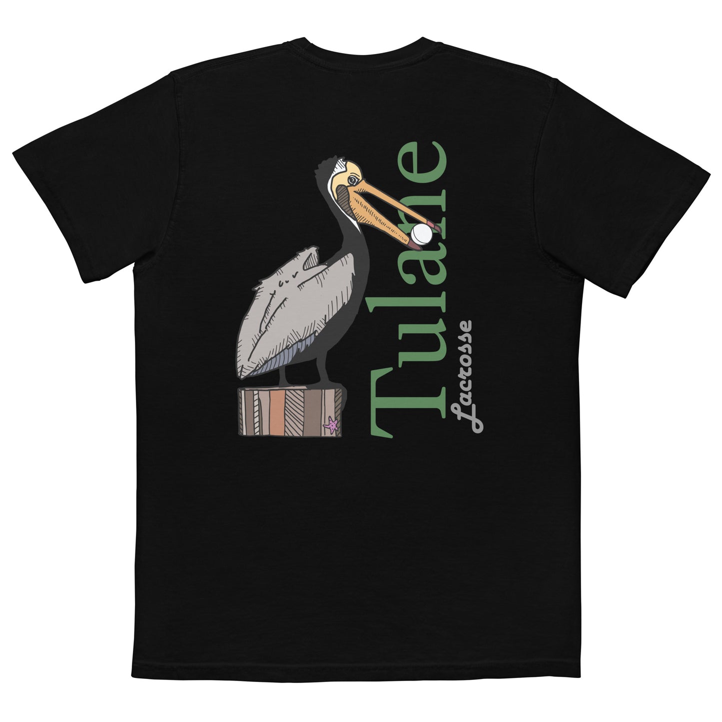Adult Tulane Lacrosse Comfort Colors Pocket Tee