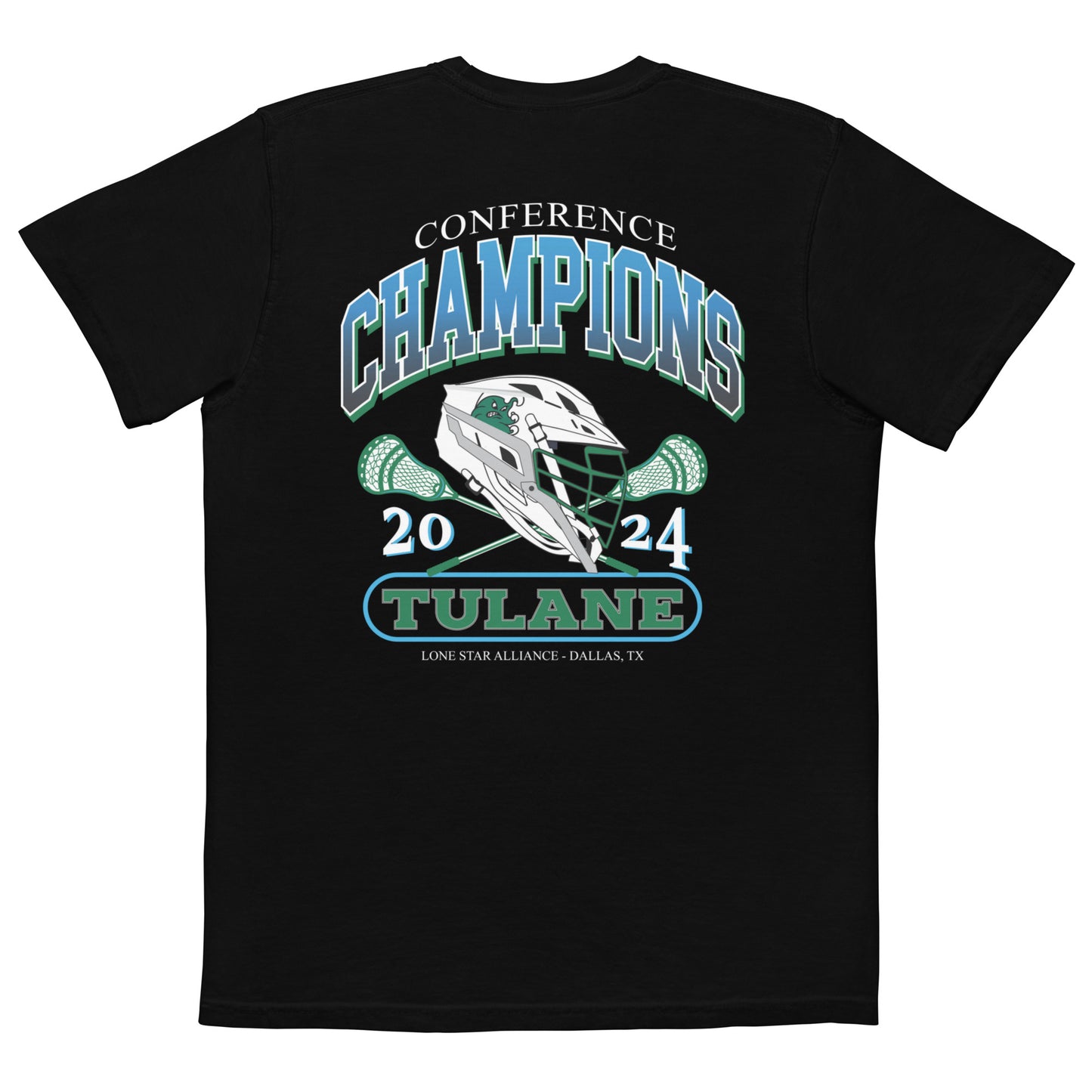 Adult Tulane Lacrosse Comfort Colors Pocket Tee