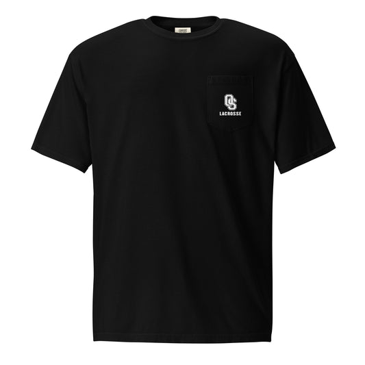 Adult OS Rams Boys Lacrosse Comfort Colors Pocket Tee