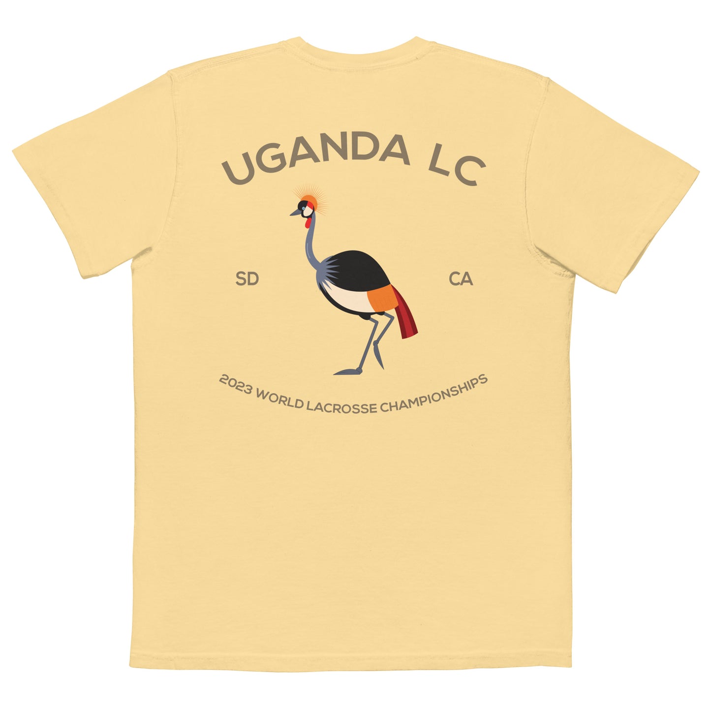 Adult Uganda Lacrosse Comfort Colors 2023 World Championship Pocket T-shirt