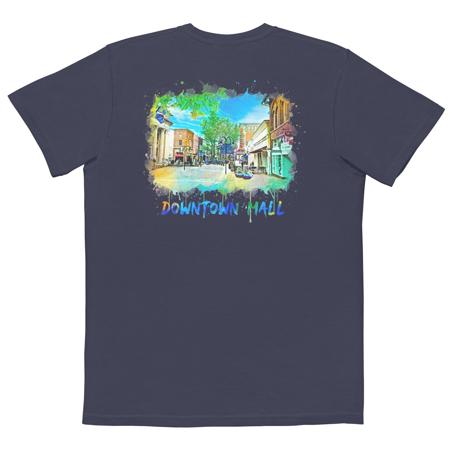 Adult Charlottesville Downtown Mall Pocket Tee (Front & Back)