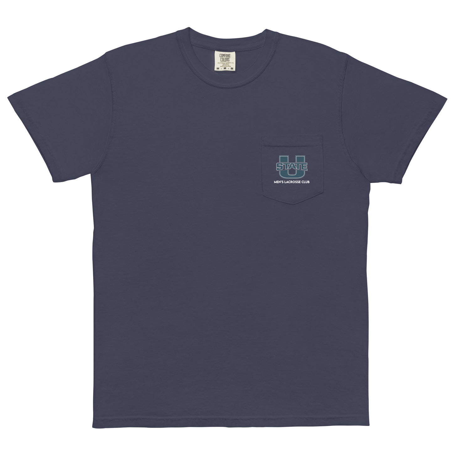 Adult USU Lacrosse Comfort Colors Pocket Tee