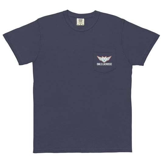 Adult OWLS Lacrosse Comfort Colors Pocket Tee