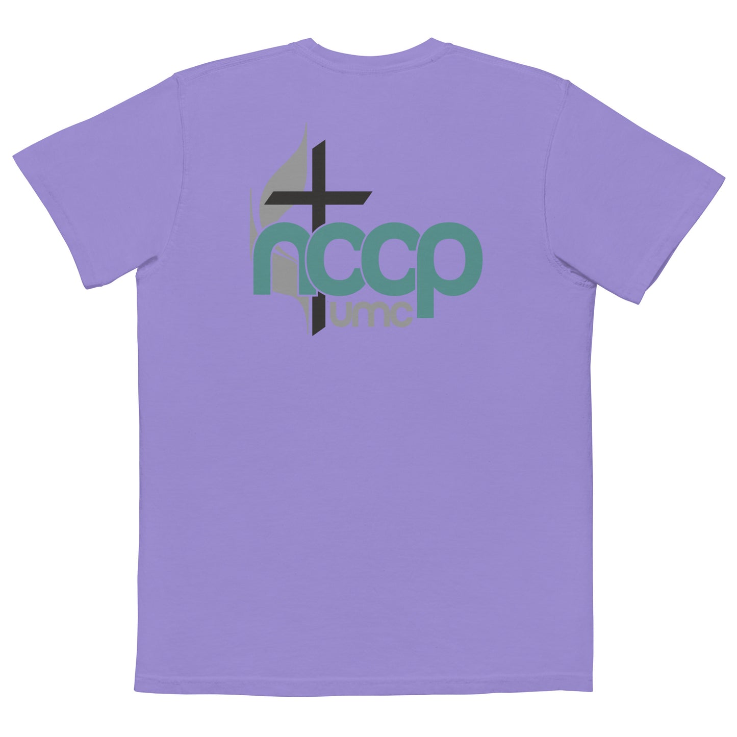 Adult NCCP UMC Cotton Heritage Pocket Tee (Front & Back)